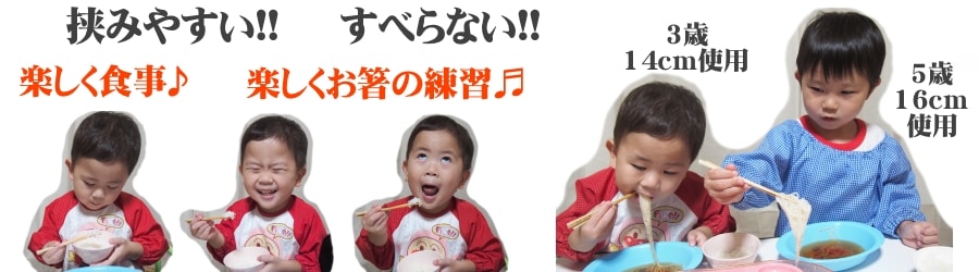 楽しく食事 楽しく箸の持ち方練習 日本製 無塗装のお箸